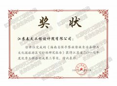 海南省项目获奖证书