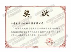 海南省项目获奖证书